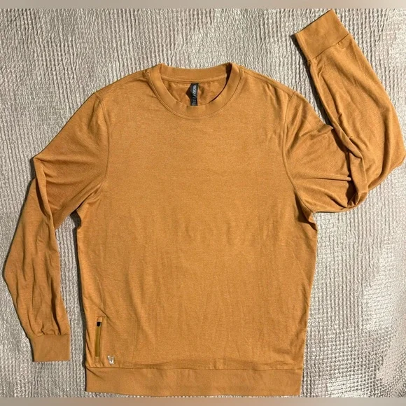 Vuori Performance Crewneck L Camel Stretch Pullover V224 - Picture 4 of 11